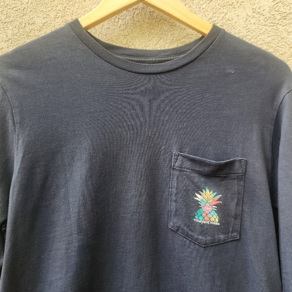 VINEYARD VINES Shirt Small Blue Pineapple Spellout Long Sleeve - Picture 5 of 11